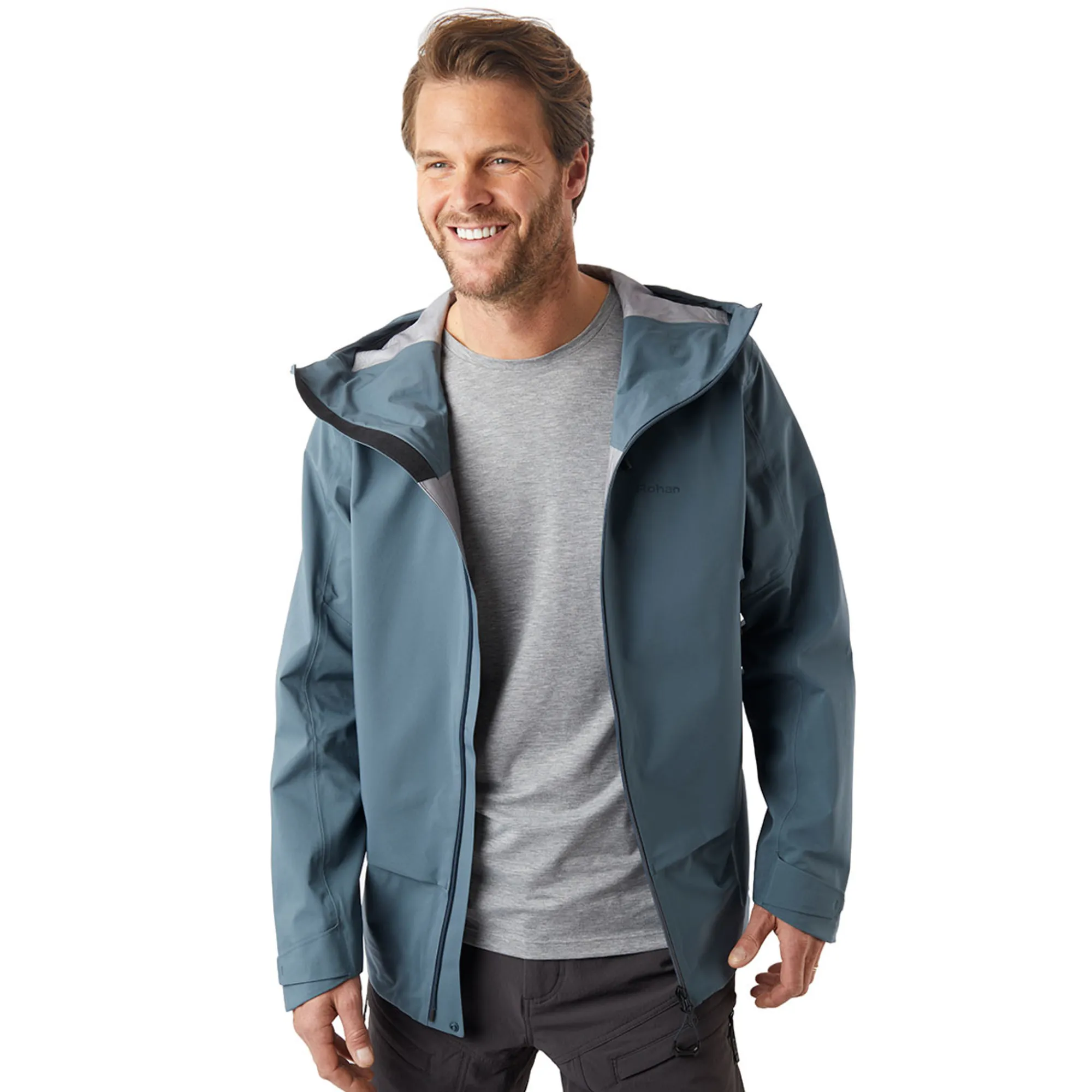 Men Rohan Men'S Ventus Waterproof Jacket Slate Grey