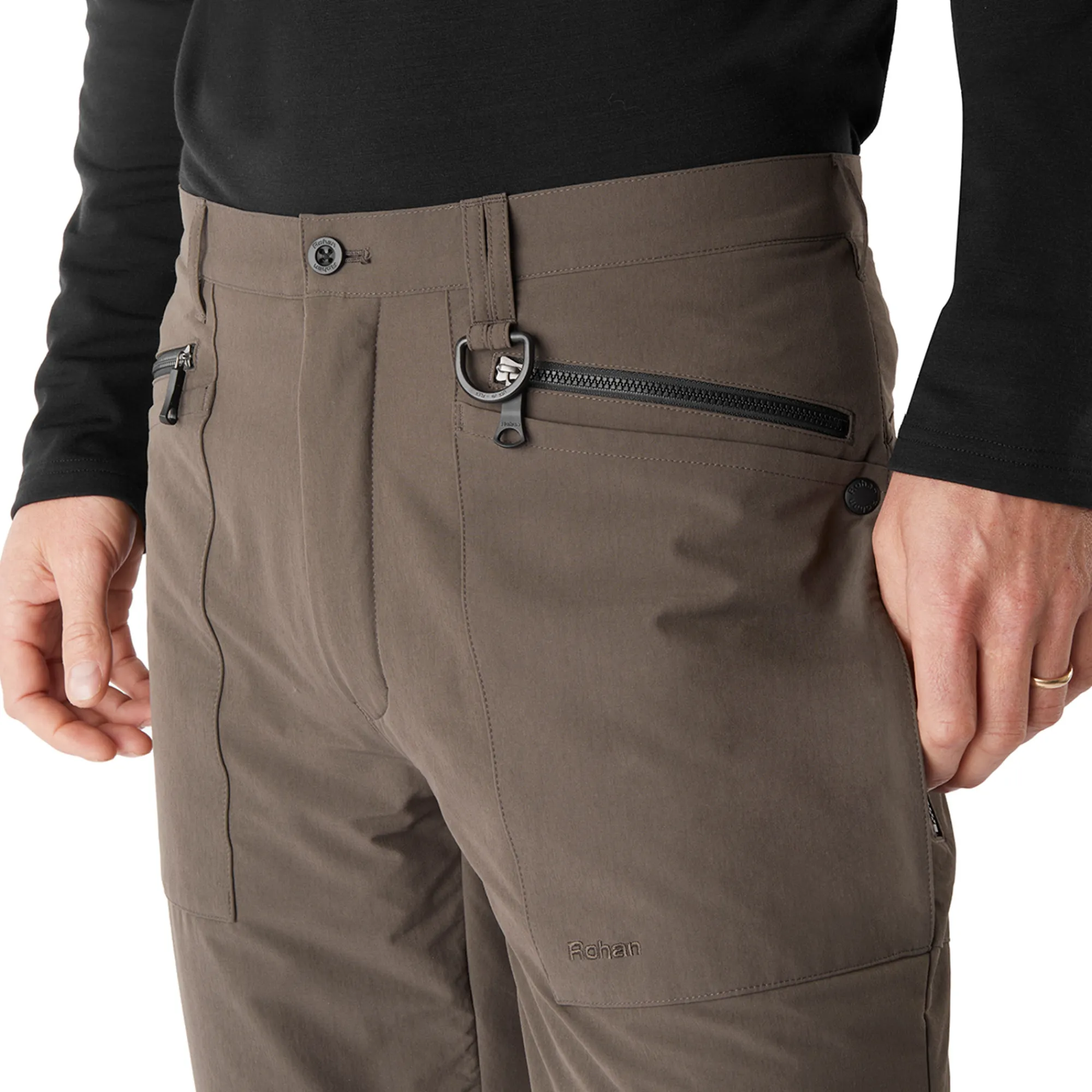 Men Rohan Men'S Winter Stretch Bags Trousers Dark Olive Brown