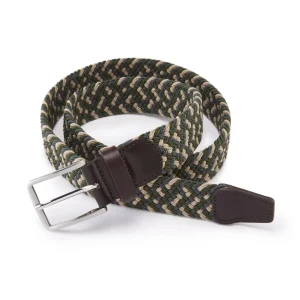 Men Rohan Men'S Woven Stretch Belt Khaki Green/Dune