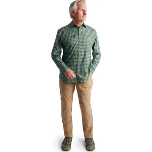 Men Rohan Men'S Zenith Long Sleeve Shirt Flint Green Check