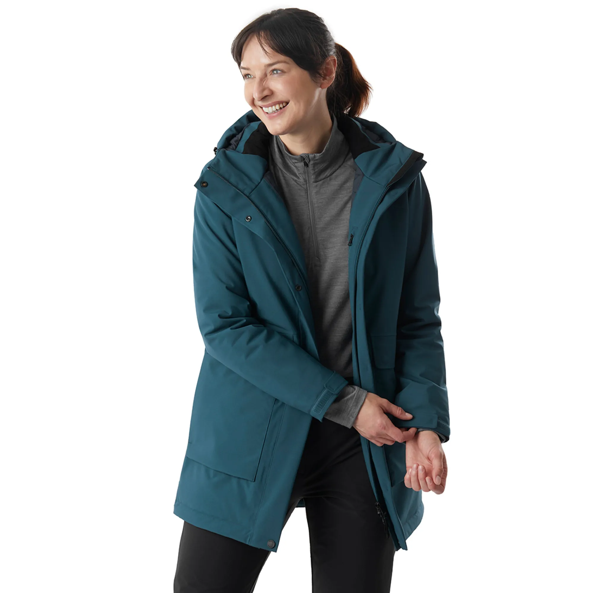 Women Rohan Women'S Aran Waterproof Jacket Teal Blue