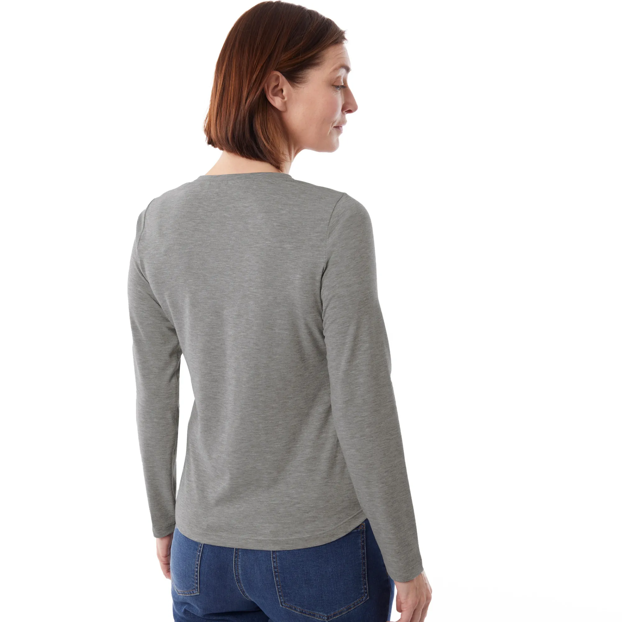 Women Rohan Women'S Basis Long Sleeve T Mid Grey Marl