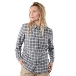 Women Rohan Women'S Bay Long Sleeve Shirt Grey Rock Check
