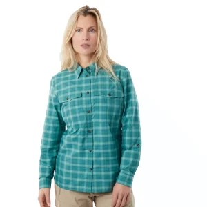 Men Rohan Women'S Bay Long Sleeve Shirt Glacier Green Check