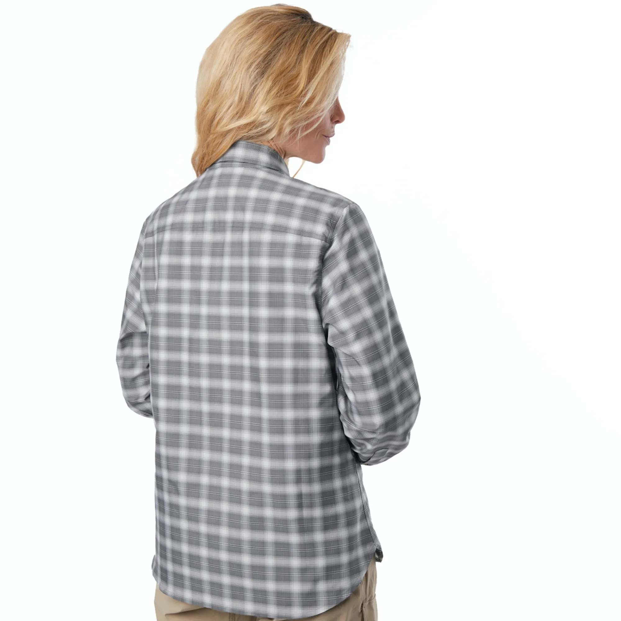 Women Rohan Women'S Bay Long Sleeve Shirt Grey Rock Check
