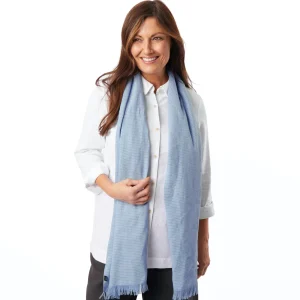 Women Rohan Women'S Brisa Linen Scarf Chambray Blue Stripe