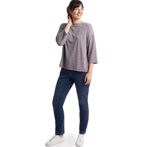 Women Rohan Women'S Harbour Sleeve Top Mauve Grey Marl Stripe