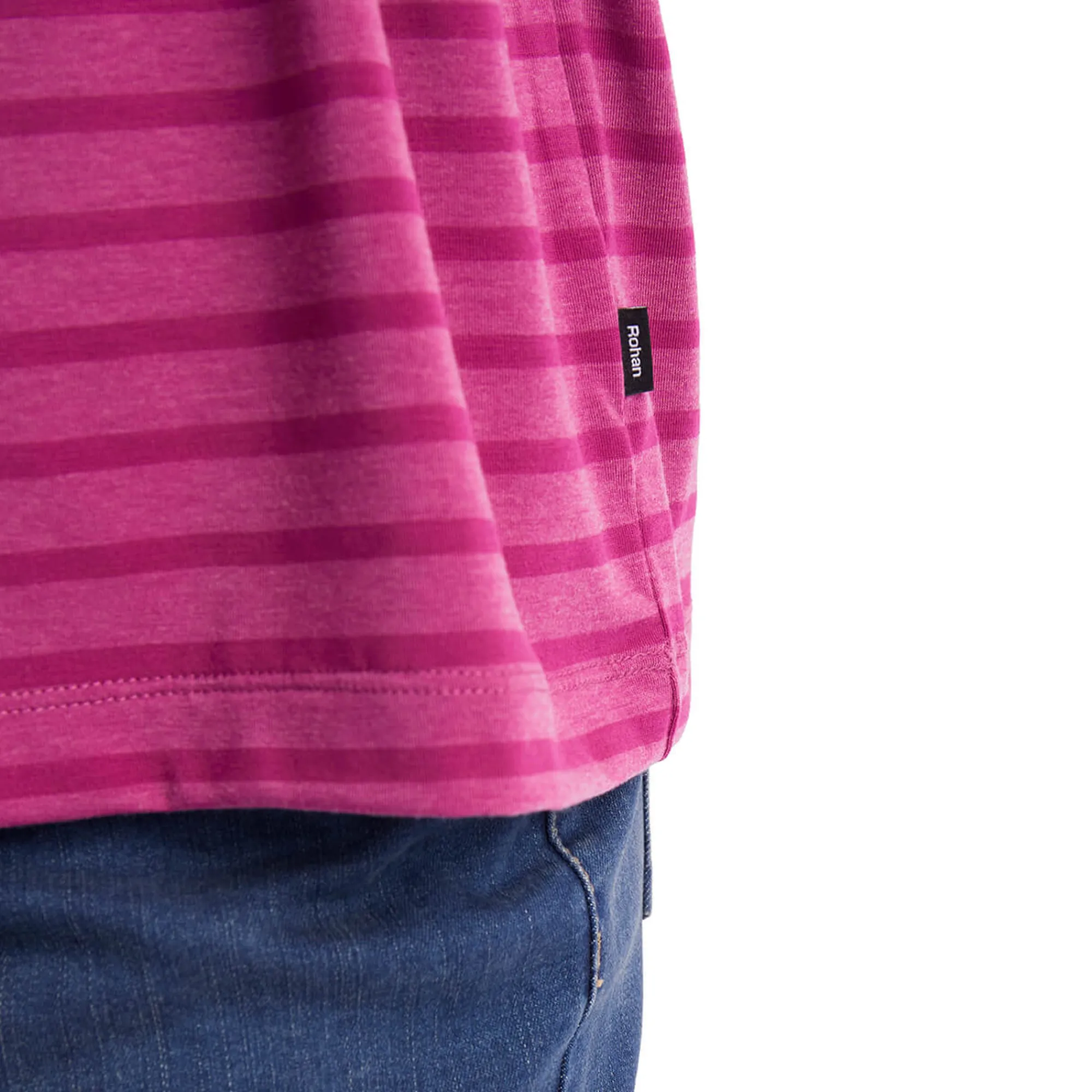 Women Rohan Women'S Harbour Sleeve Top Raspberry Pink Marl Stripe