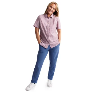 Women Rohan Women'S Isle Short Sleeve Shirt Haze Purple Gingham
