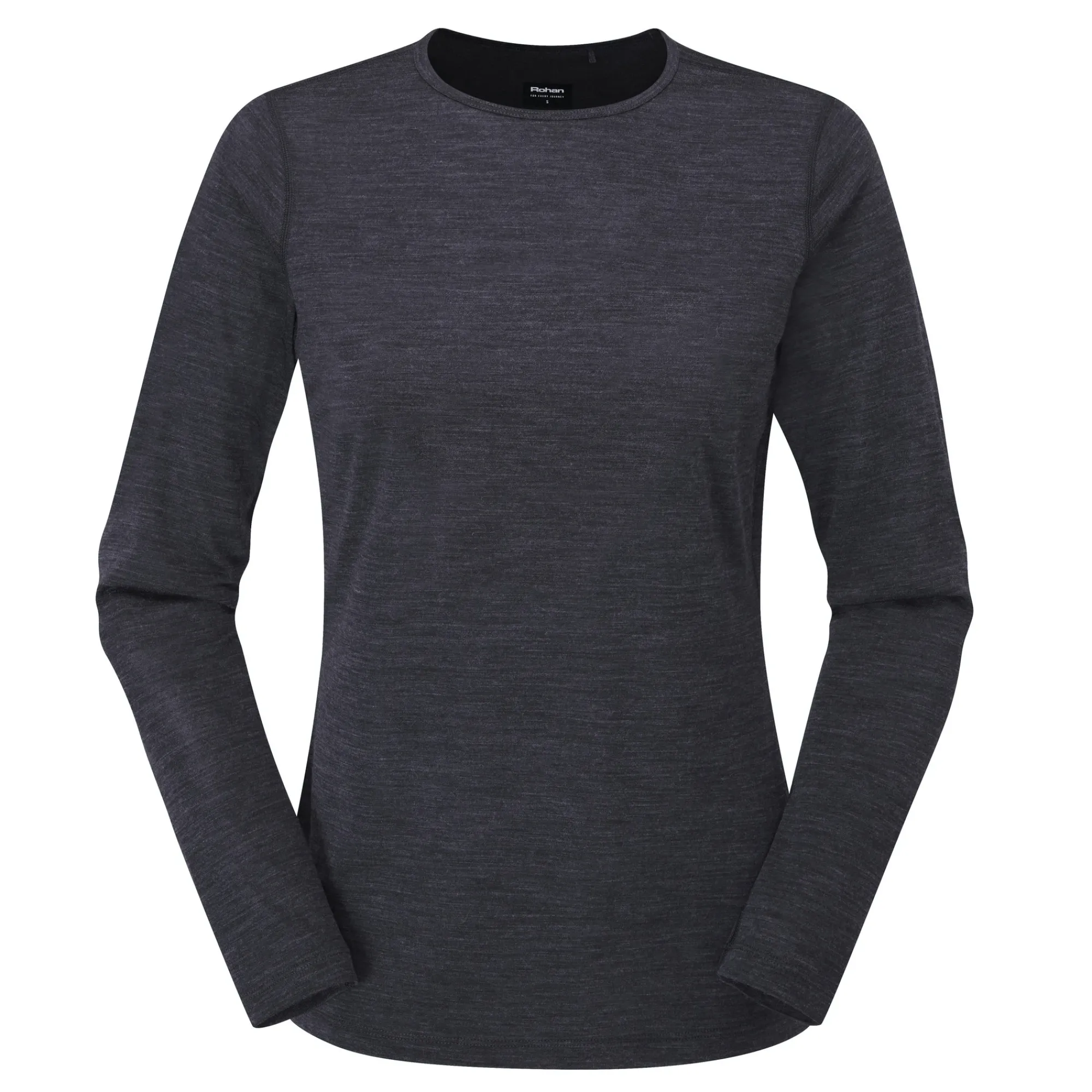 Women Rohan Women'S Merino Union 150 Long Sleeve Crew Dark Charcoal Marl