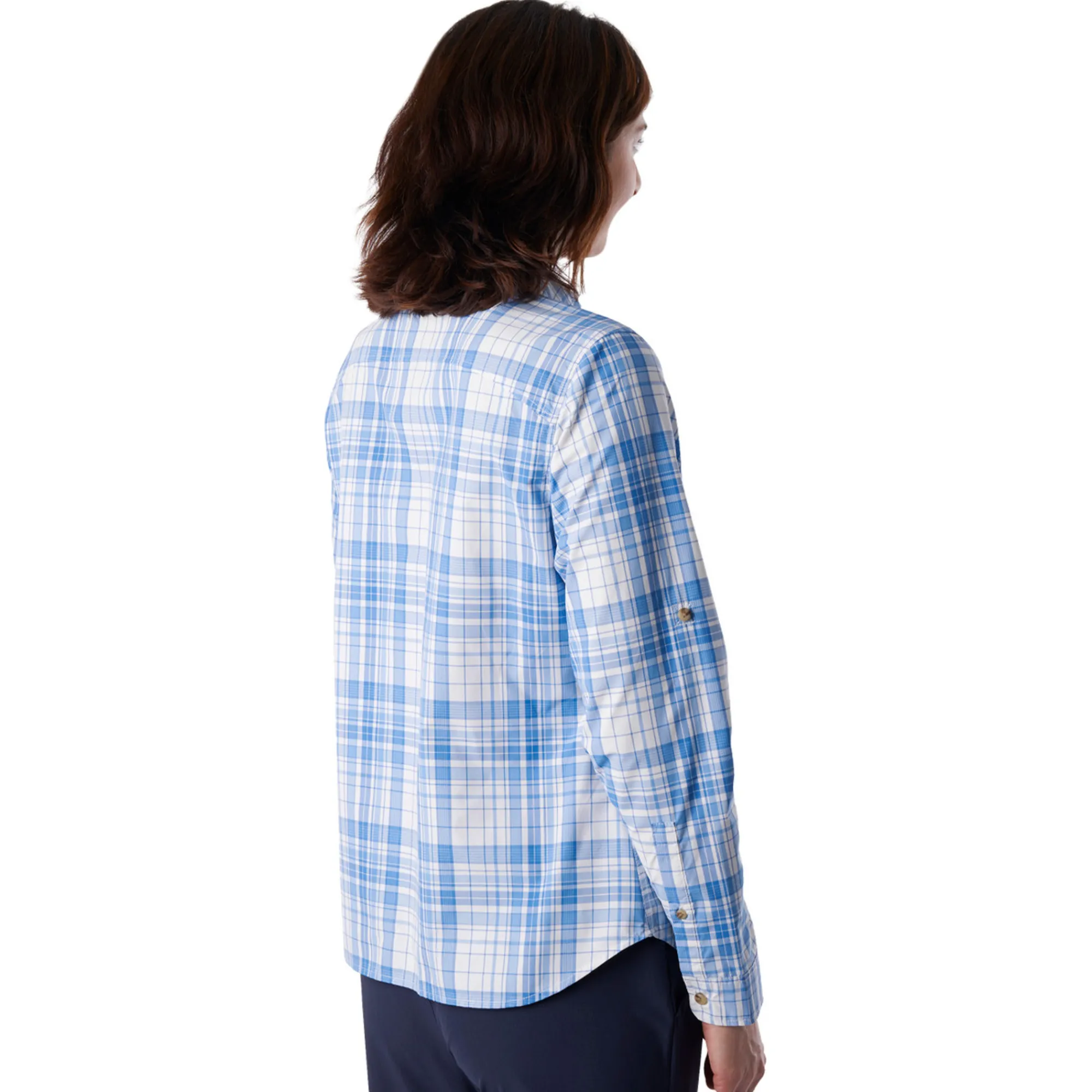 Women Rohan Women'S Pennine Long Sleeve Shirt Azure Blue Check