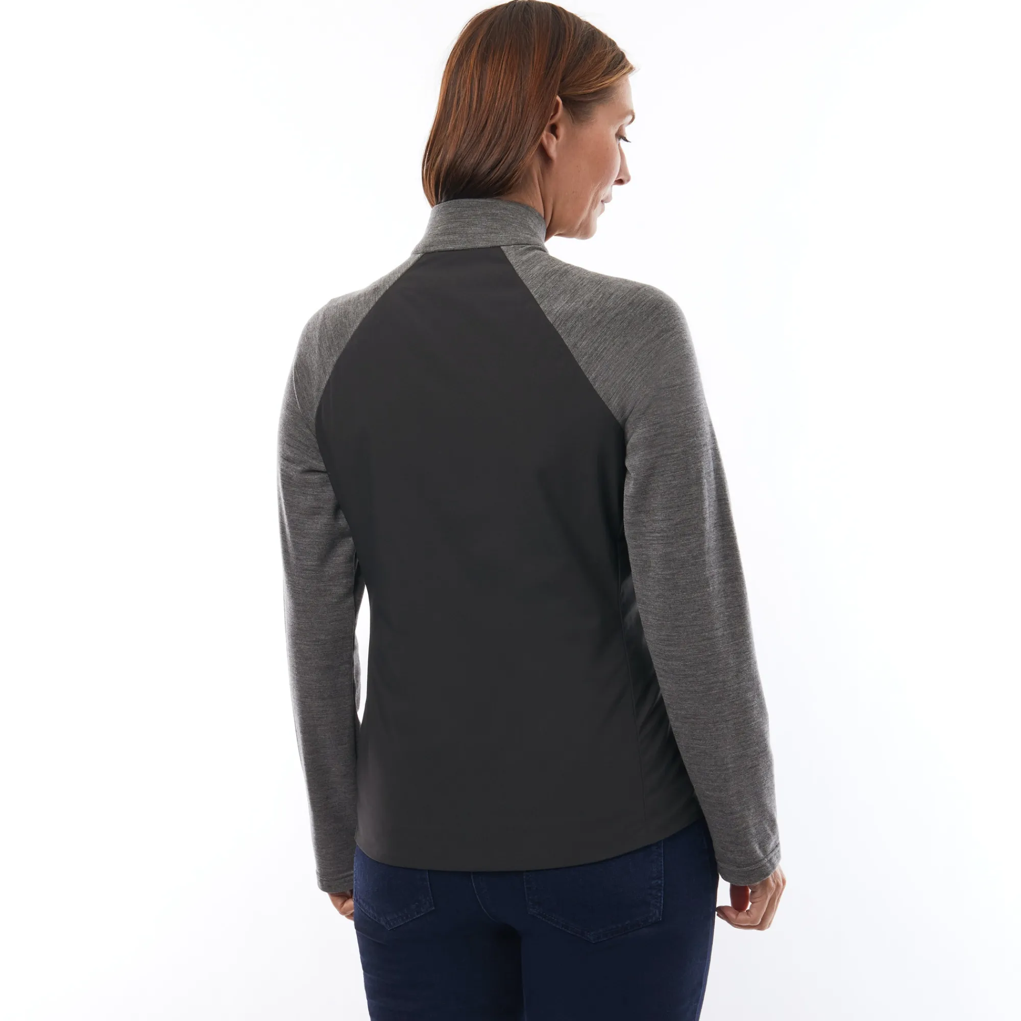 Women Rohan Women'S Radiant Merino Hybrid Jacket Black/Grey Marl