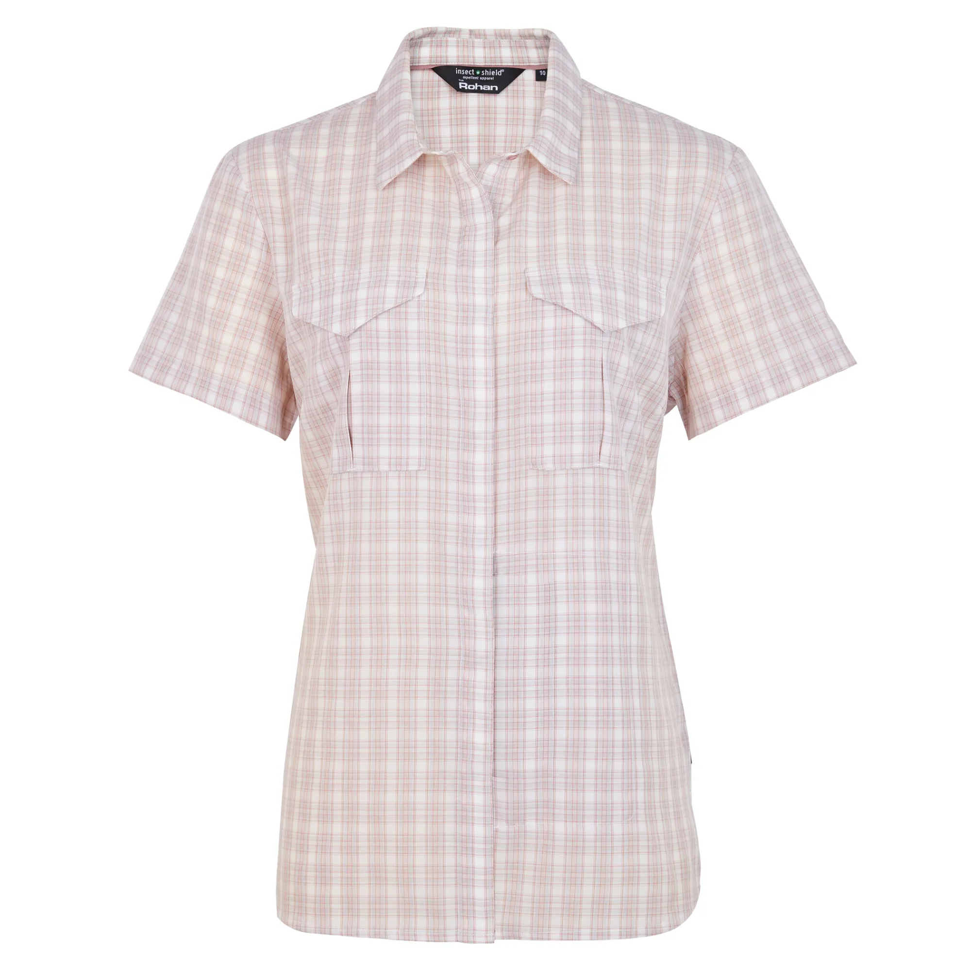 Women Rohan Women'S Sanctuary Shirt Short Sleeve Rose Pink Check