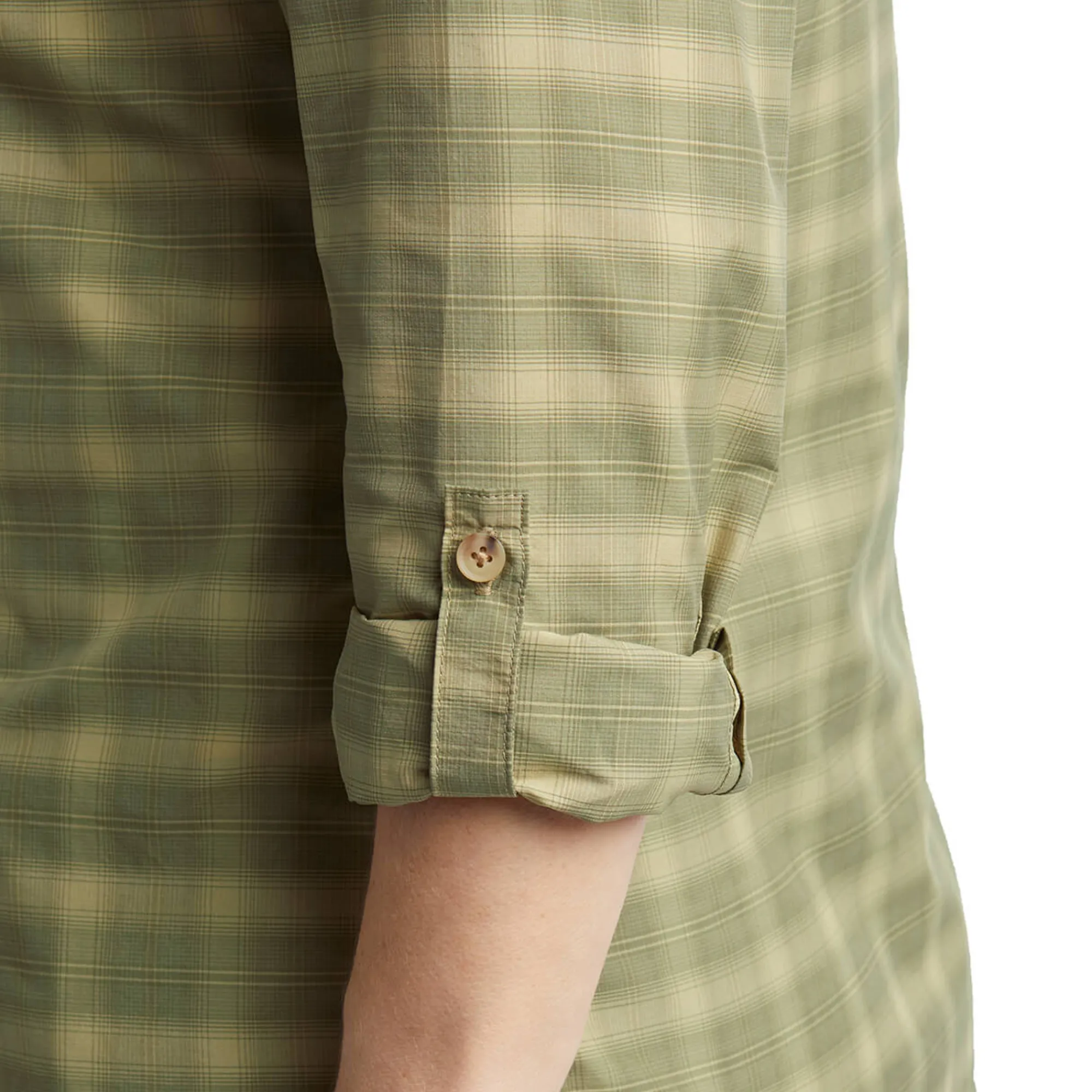 Women Rohan Women'S Savannah Long Sleeve Shirt Stone/Umber Green Check