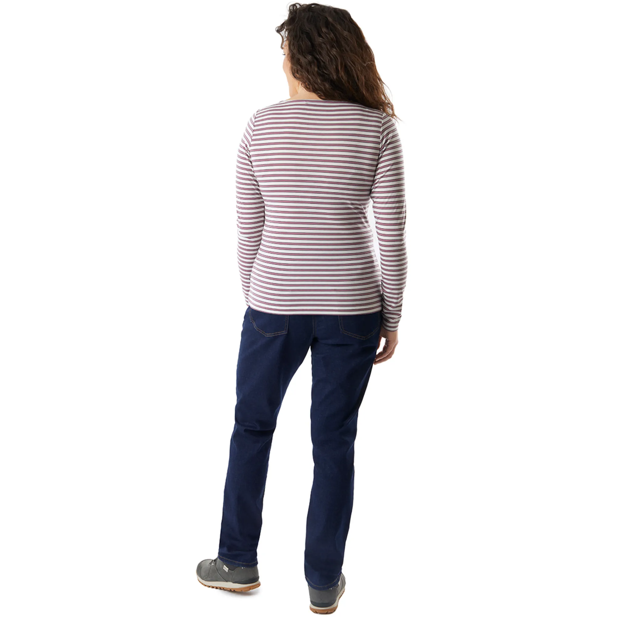 Women Rohan Women'S Shoreline Long Sleeve Top Ecru/Haze Purple Stripe