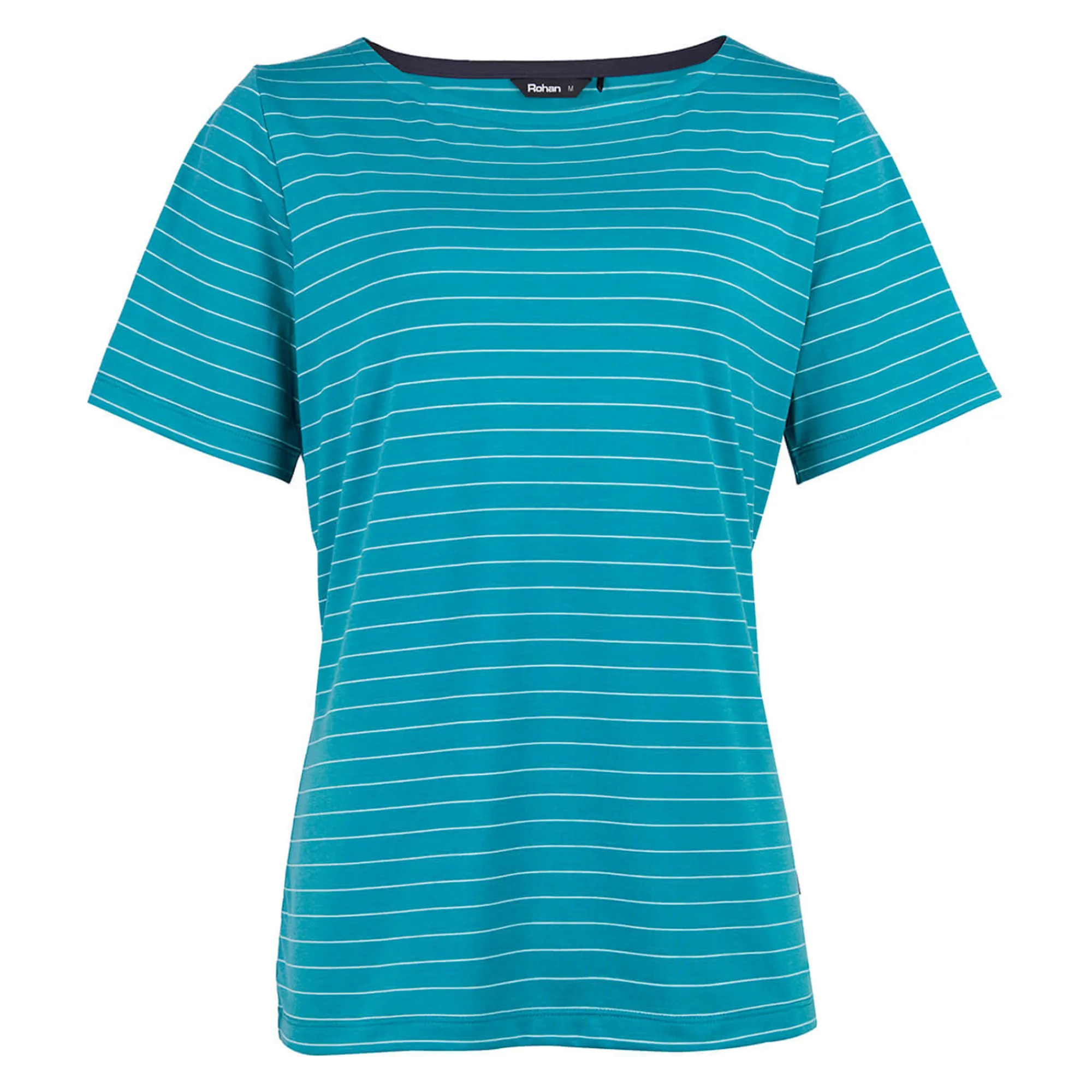 Women Rohan Women'S Shoreline Short Sleeve Top Cove Blue/Ecru Stripe