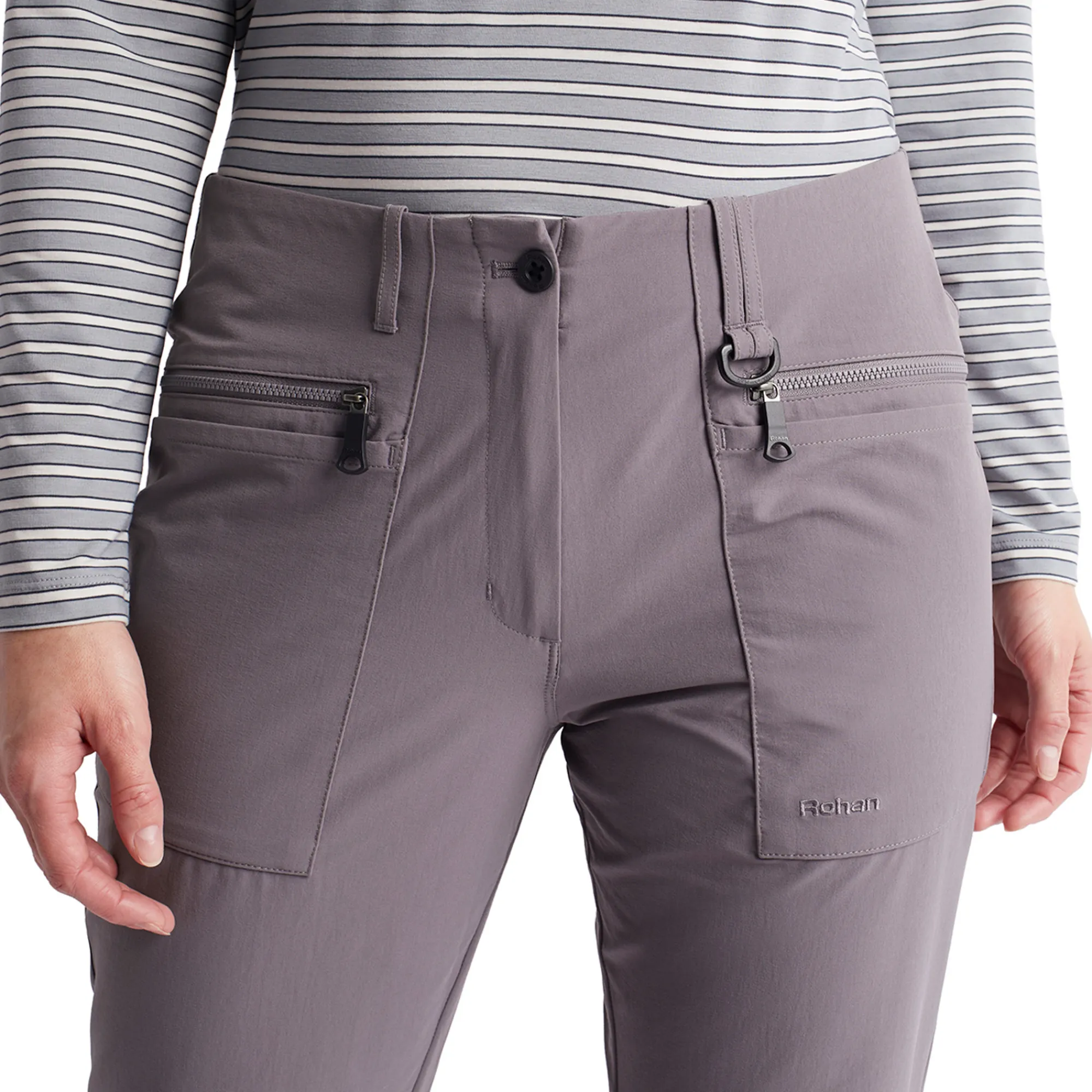 Men Rohan Women'S Stretch Bags Trousers Mauve Grey